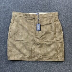 Polo Ralph Lauren Skirt Womens 14 Brown Houndstooth Wool Blend Classic Career